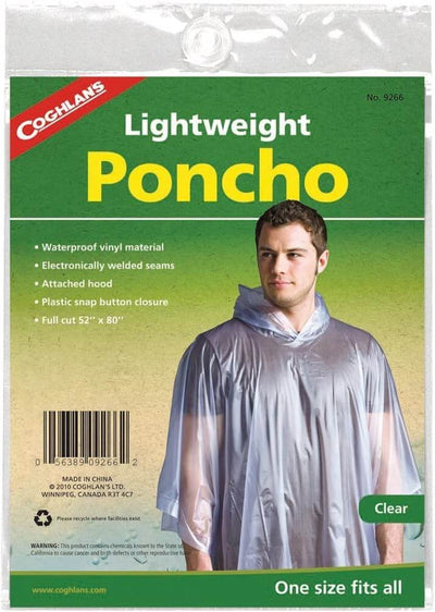 Coghlan's Waterproof Emergency Rain Poncho - Shop  Rain Ponchos at  Trekaline