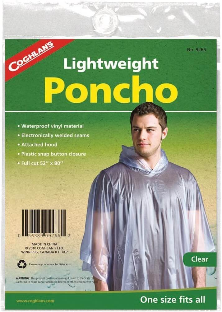 Coghlan's Waterproof Emergency Rain Poncho - Shop  Rain Ponchos at  Trekaline