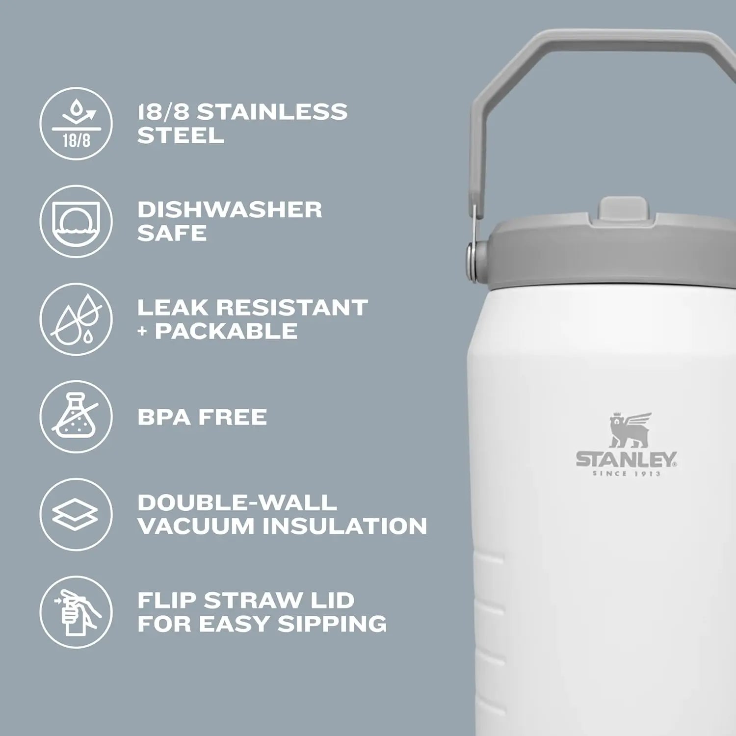 Stanley IceFlow Flip Straw Jug 64 oz - Shop  Tumblers at  Trekaline