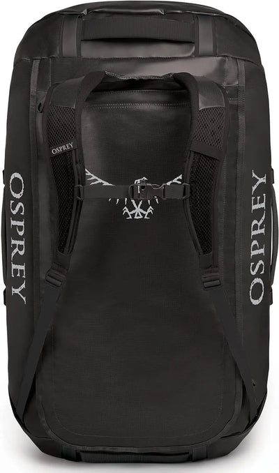 Osprey Transporter Duffel 120 with stowaway harness and weather-resistant fabric, ideal for heavy gear and travel.