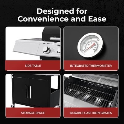 Royal Gourmet 4-Burner Gas Grill with Side Burner