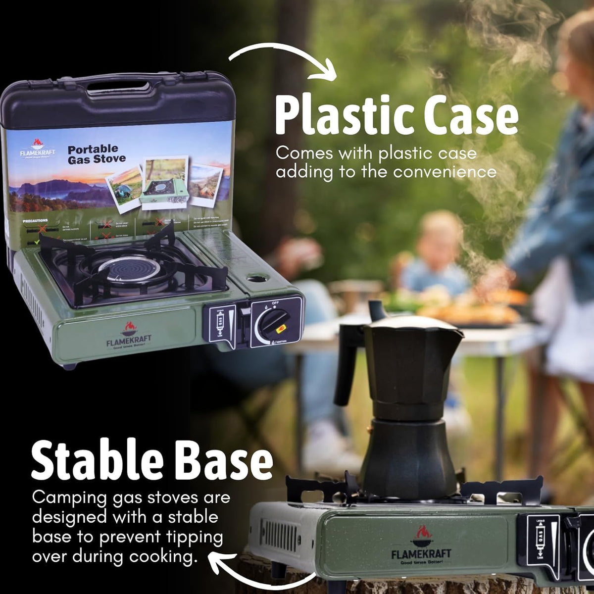 Flamekraft Portable Gas Stove with Ceramic Burner - Shop  Camp Stoves at  Trekaline