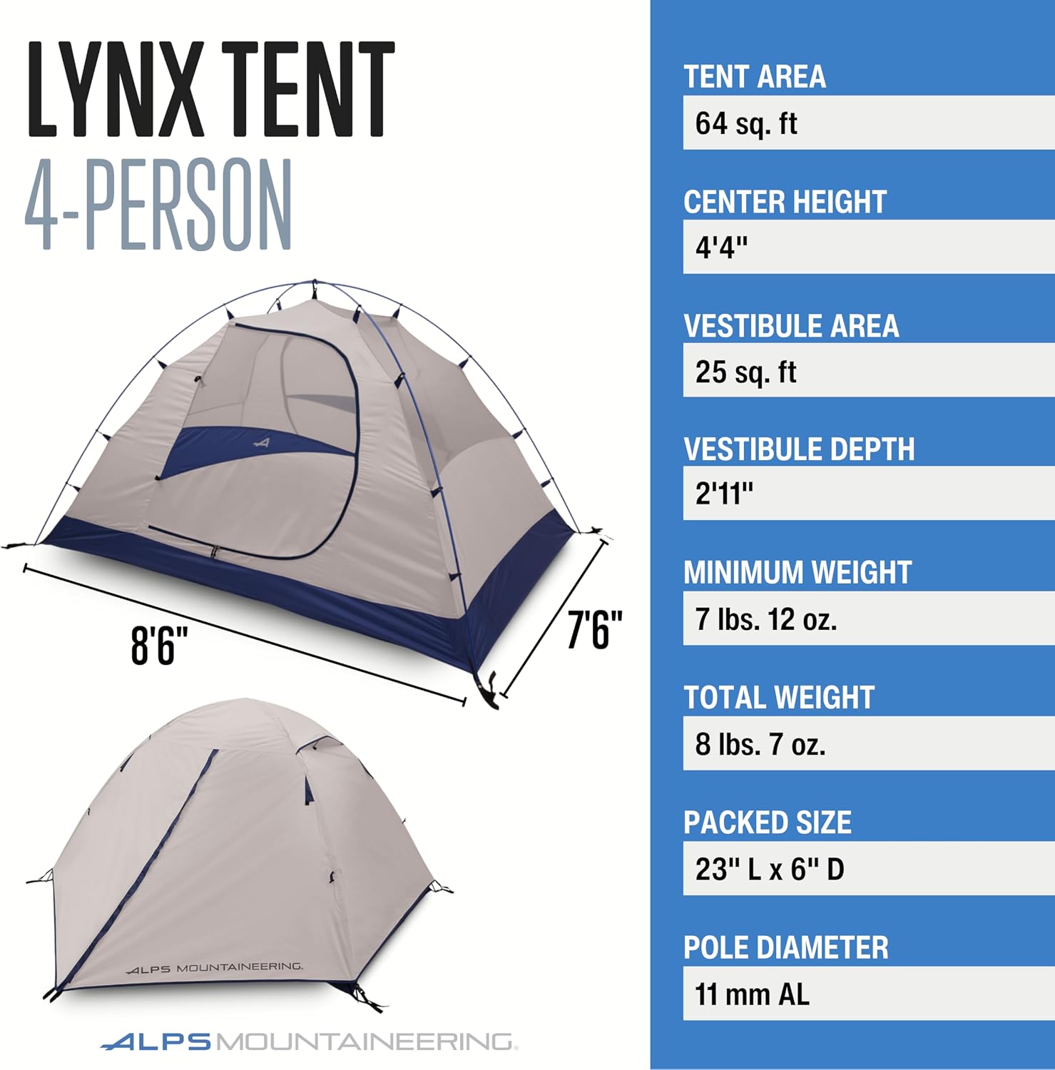Alps Mountaineering Lynx 4 Tent with Floor Saver - Shop  Backpacking Tents at  Trekaline