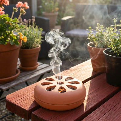 STV Citronella Terracotta Burner with 6 Pack Coils