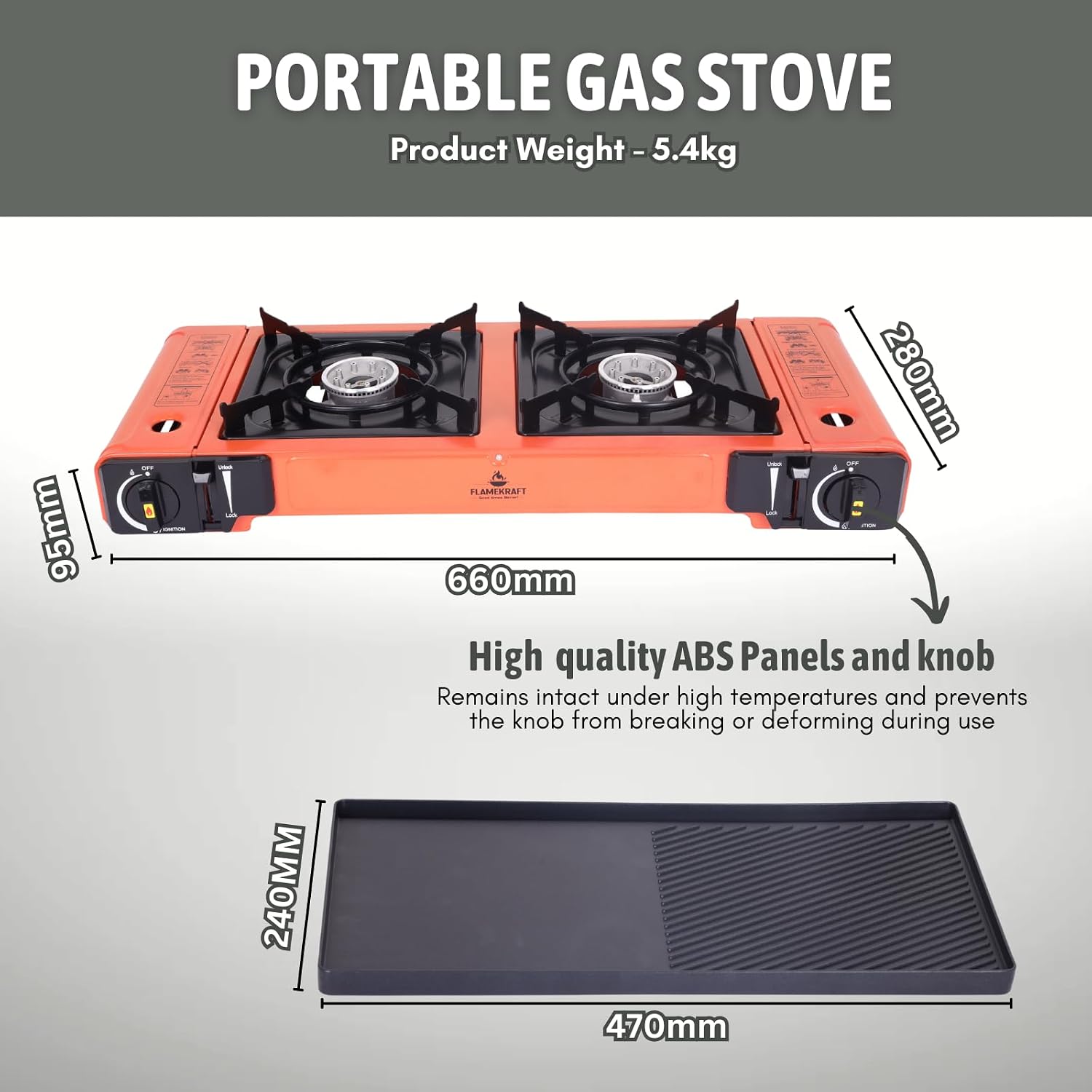 Flamekraft Portable Double Burner Gas Stove - Shop  Camp Stoves at  Trekaline