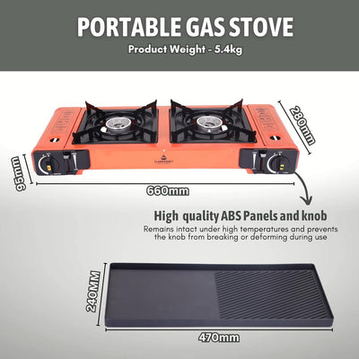 Flamekraft Portable Double Burner Gas Stove - Shop  Camp Stoves at  Trekaline