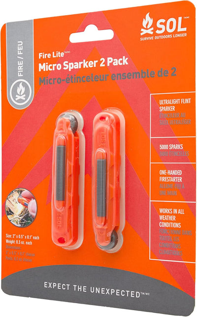 Survive Outdoors Longer Fire Lite Micro Sparker 2 Pack
