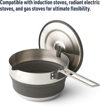 Sea to Summit Detour Stainless Steel Collapsible Pouring Pot 1.8L - Shop  Cook Pots at  Trekaline