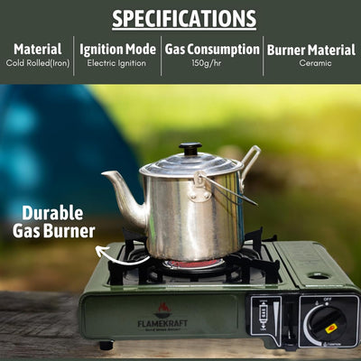 Flamekraft Portable Gas Stove with Ceramic Burner - Shop  Camp Stoves at  Trekaline