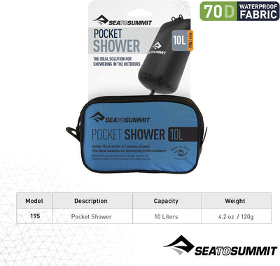 Sea to Summit Pocket Shower 10L - Shop  Camp Showers at  Trekaline