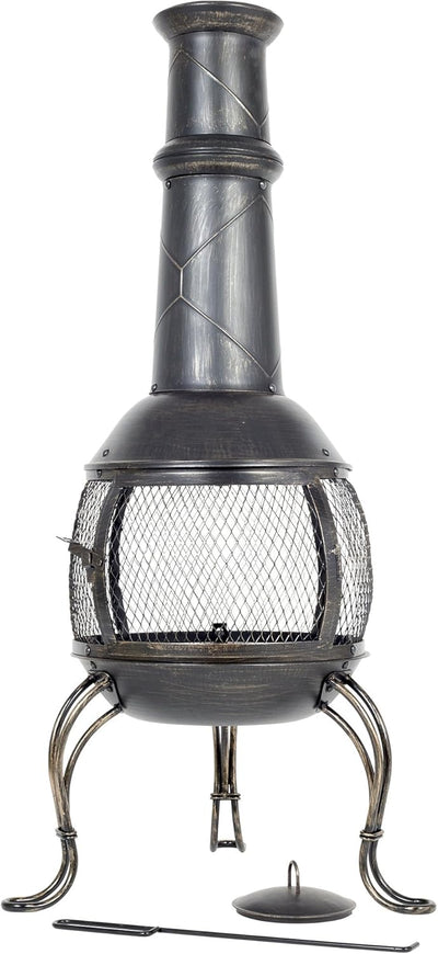 La Hacienda Leon Steel Mesh Chimenea Large