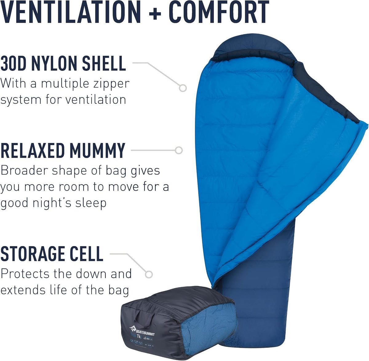 Sea to Summit Trek Down Sleeping Bag Regular 30 F - Shop  Camping Sleeping Bags at  Trekaline