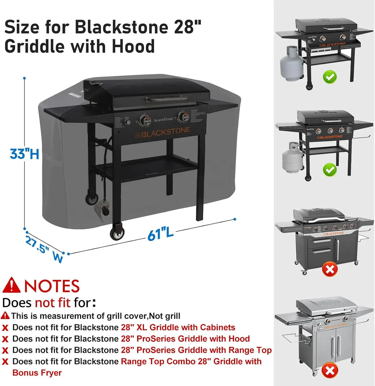 Blackstone 28 Inch Griddle Hood Cover - Shop  Grill and Fire Pit Accessories at  Trekaline