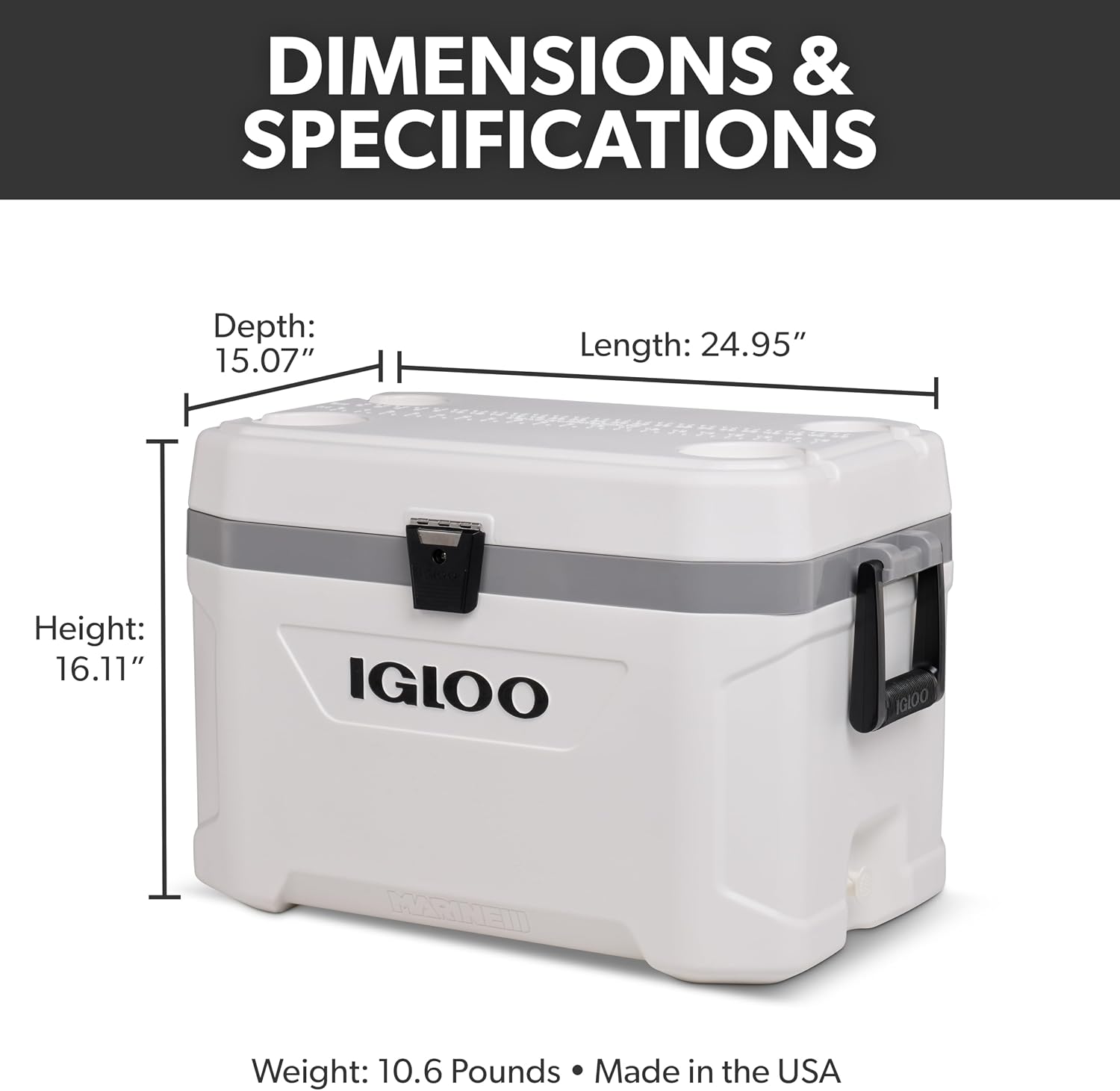 Igloo Latitude Marine Ultra Hard Cooler Box 54 Quart - Shop  Hard-sided Coolers at  Trekaline
