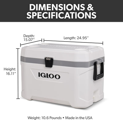 Igloo Latitude Marine Ultra Hard Cooler Box 54 Quart - Shop  Hard-sided Coolers at  Trekaline