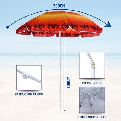 Procamp Portable Beach Umbrella 2m - Shop  Umbrellas at  Trekaline
