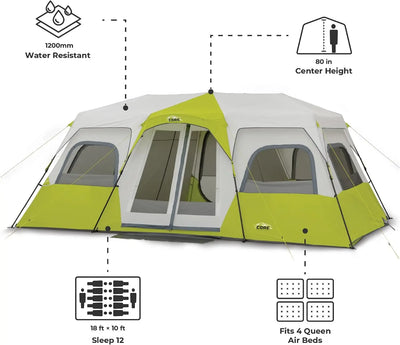 Core Equipment 12 Person Instant Cabin Tent - Shop  Camping Tents at  Trekaline