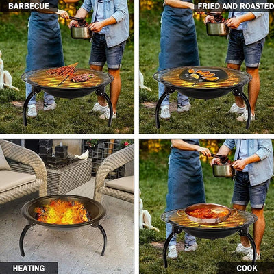 Procamp Folding Round Outdoor Fire Pit - Shop  Grill and Fire Pit Accessories at  Trekaline