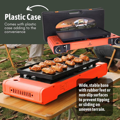 Flamekraft Portable Double Burner Gas Stove - Shop  Camp Stoves at  Trekaline