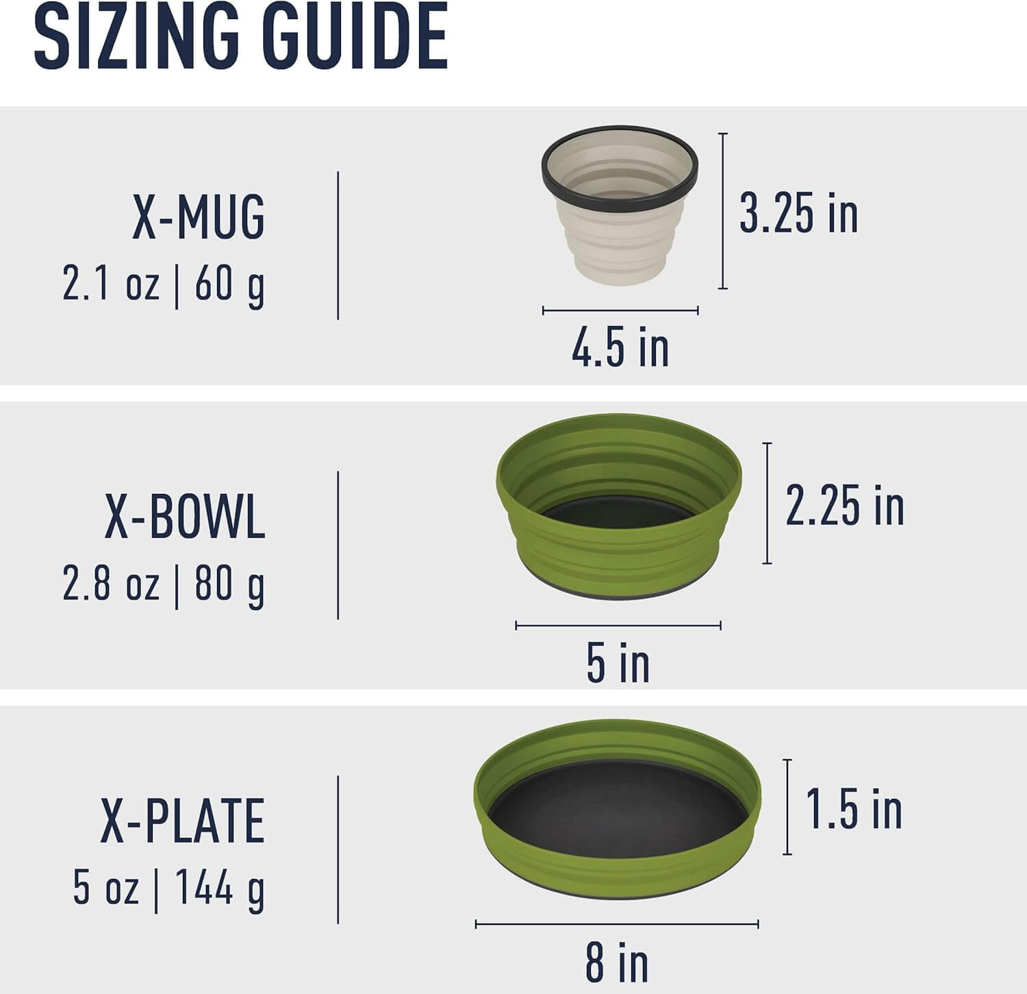 Sea to Summit X-Set 3-Piece Collapsible Camping Dinnerware
