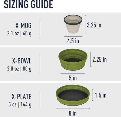 Sea to Summit X-Set 3-Piece Collapsible Camping Dinnerware