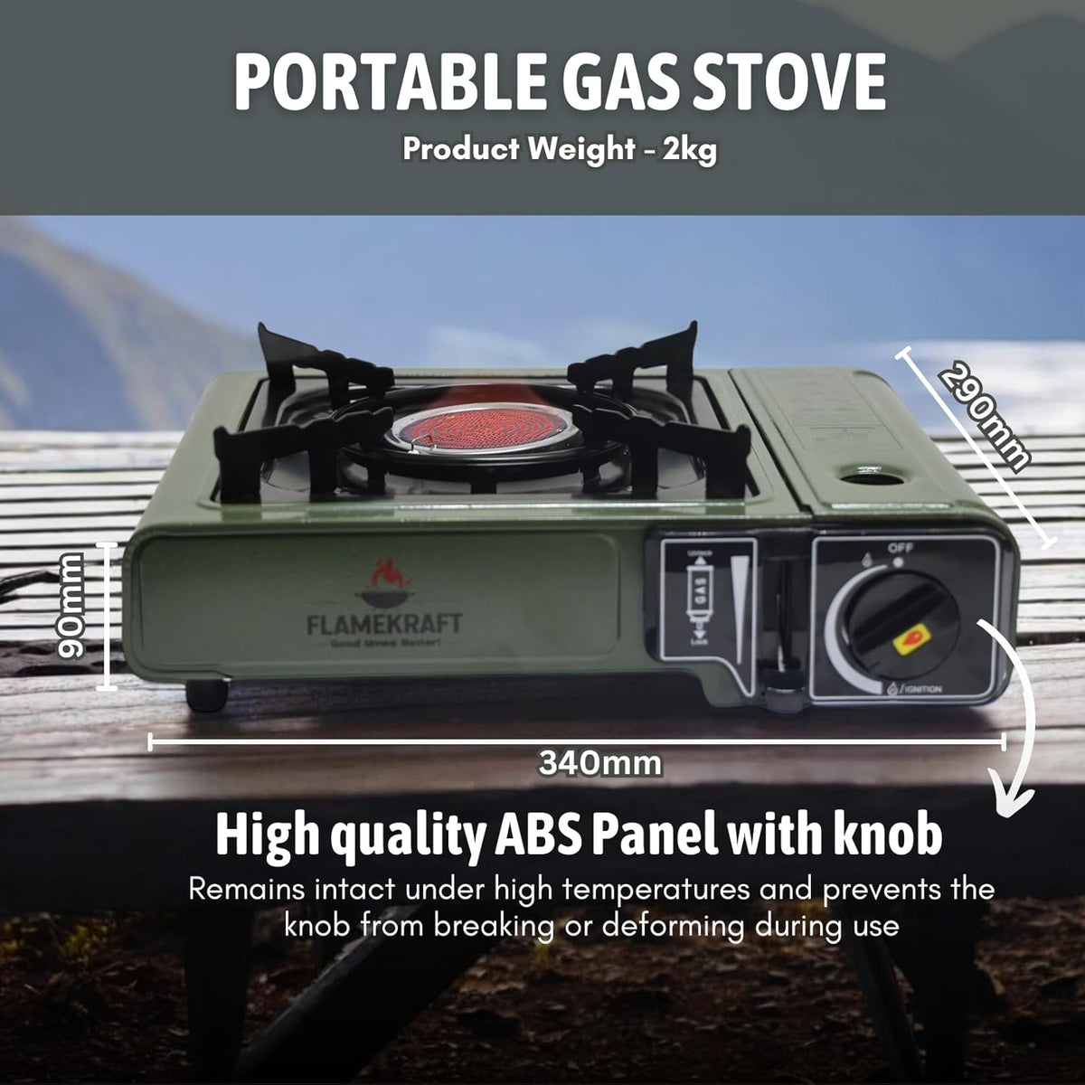 Flamekraft Portable Gas Stove with Ceramic Burner - Shop  Camp Stoves at  Trekaline
