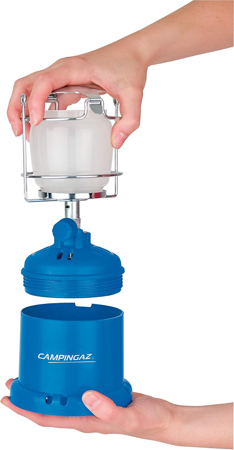 Campingaz 206L Gas Lantern illuminating a desert campsite in the UAE.