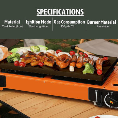 Flamekraft Portable Double Burner Gas Stove - Shop  Camp Stoves at  Trekaline