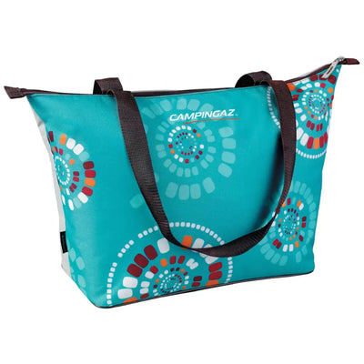 Campingaz Ethnic Shopping 15L Soft Cooler Bag with vibrant design, ideal for outdoor adventures.