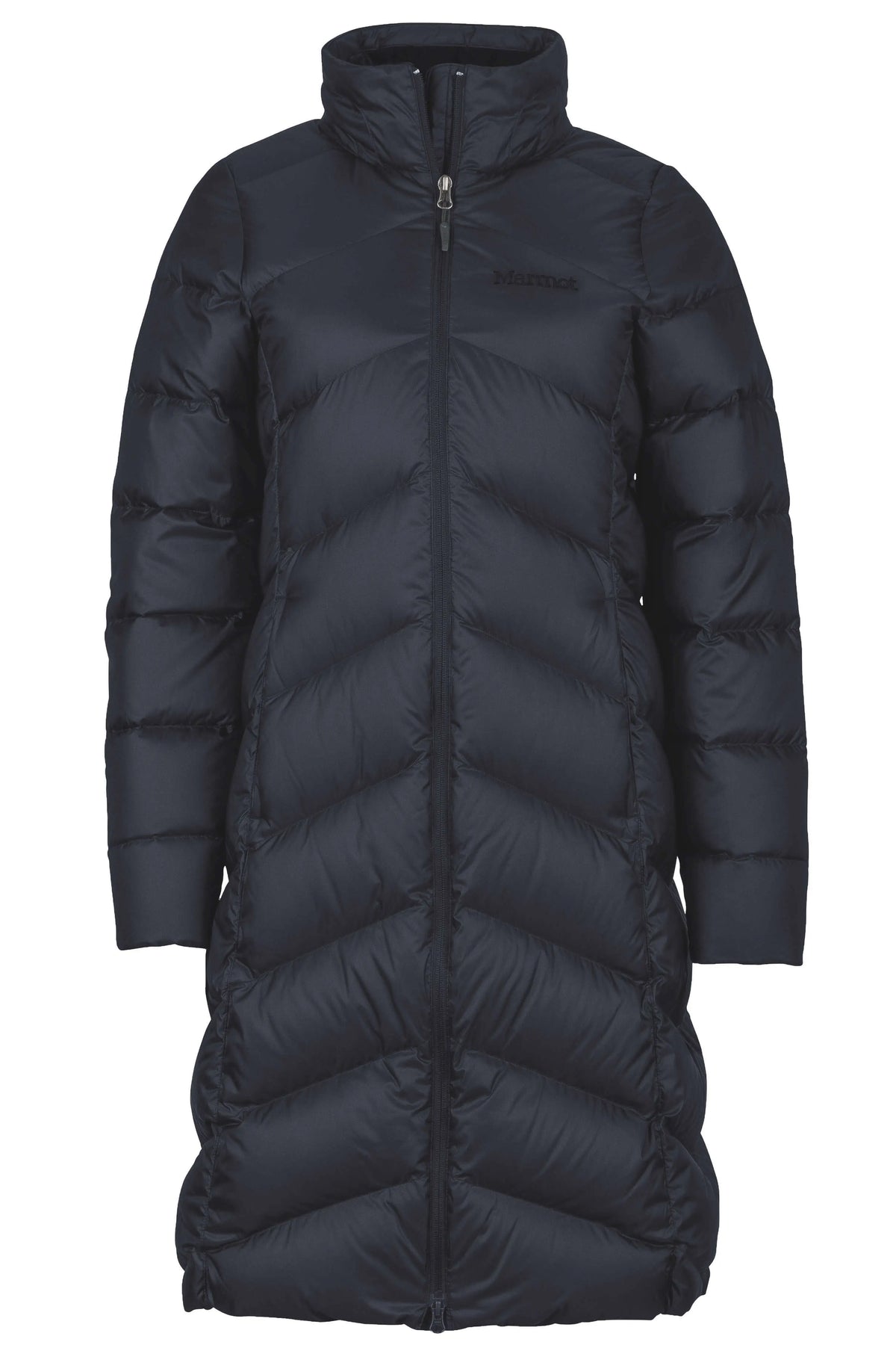Marmot Montreaux Coat women's black down jacket front view