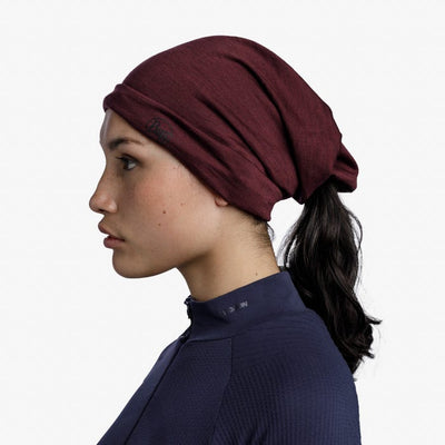 Buff Merino Lightweight Neckwear - Solid Garnet