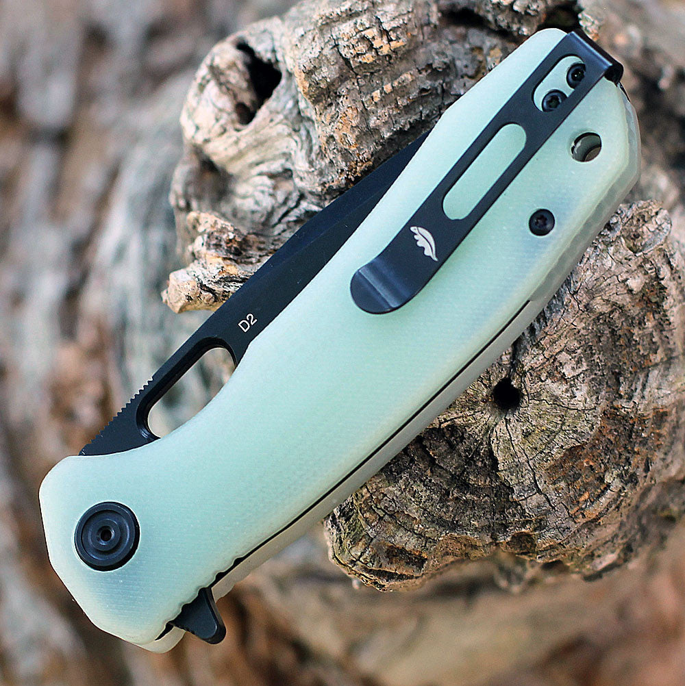 Honey Badger Limited Edition Medium Tanto Knife D2 - Jade G10
