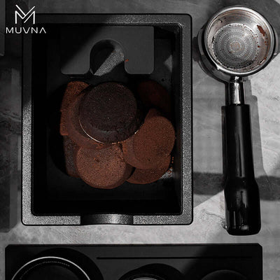 Muvna Portafilter Holder and Knock Box Black
