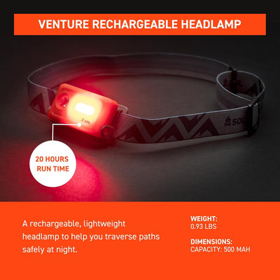 Survive Outdoors Longer Venture Rechargeable Headlamp