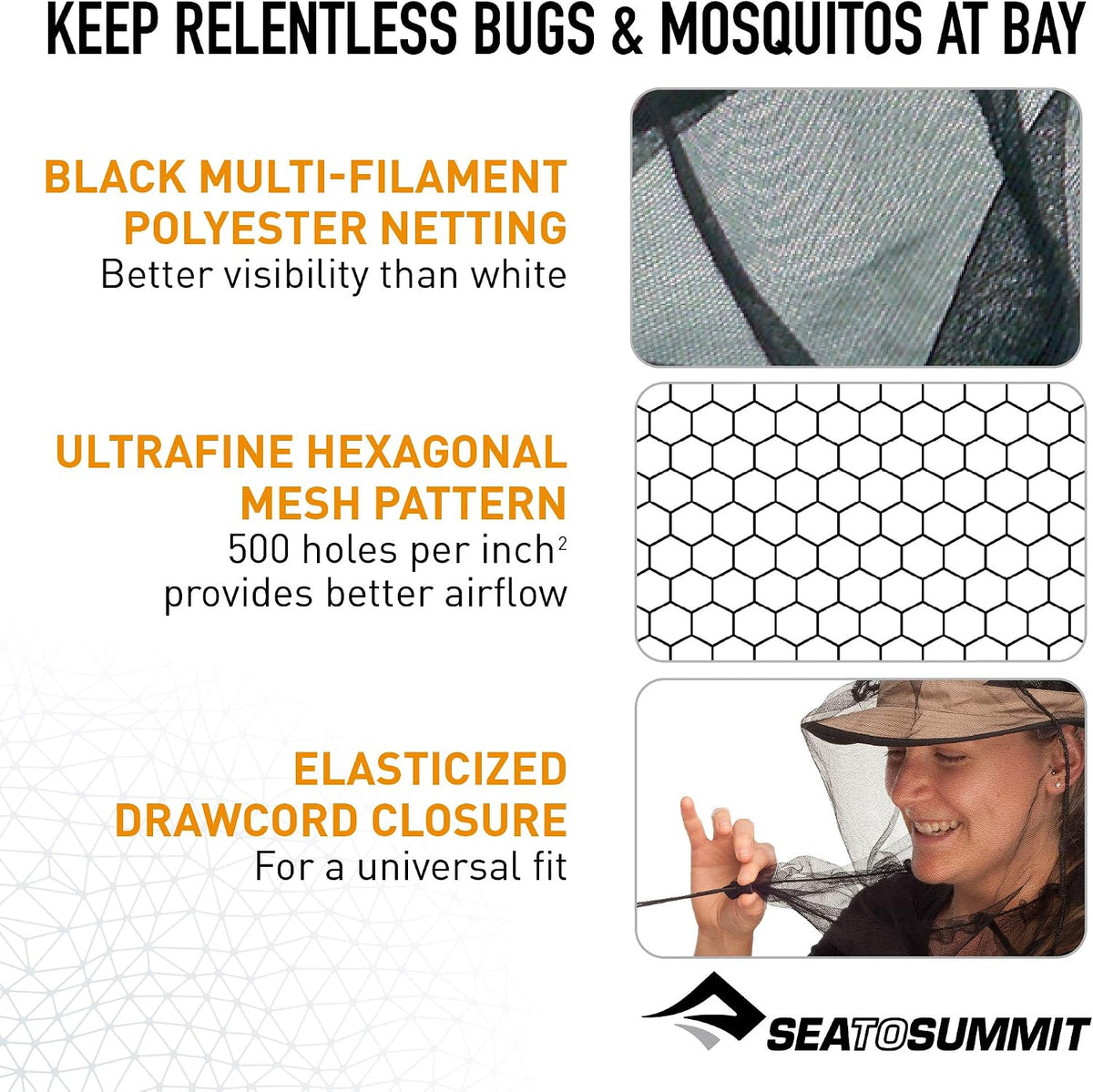 Sea to Summit Permethrin Mosquito Head Net - Shop  Mosquito Net Clothing at  Trekaline