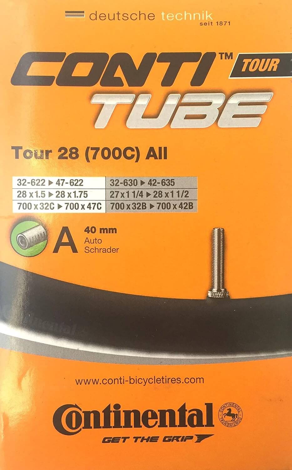 Continental Tour Presta Valve Inner Tube 28"