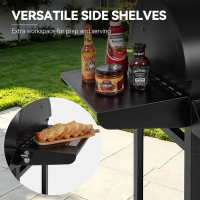 Royal Gourmet 30-inch Barrel Charcoal Grill with Front Basket