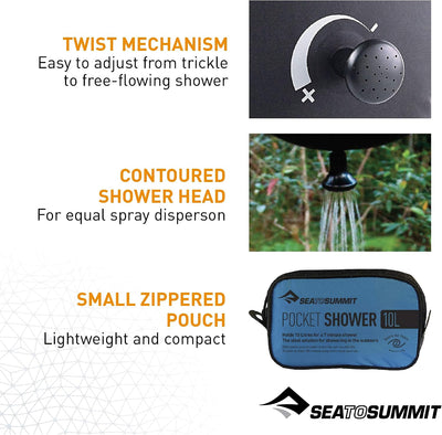Sea to Summit Pocket Shower 10L - Shop  Camp Showers at  Trekaline