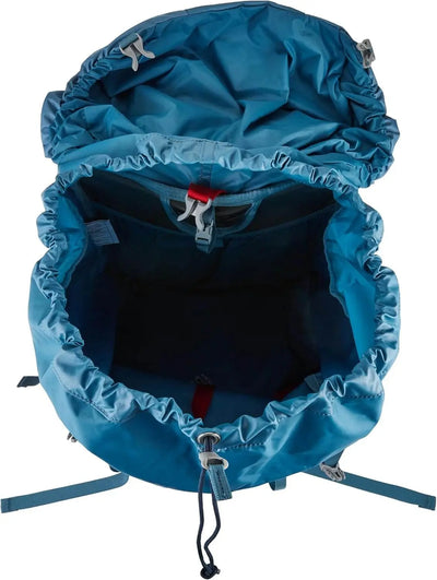 Osprey Renn 65 - Women backpack with open top view showcasing spacious interior and raincover, designed for backpacking comfort.