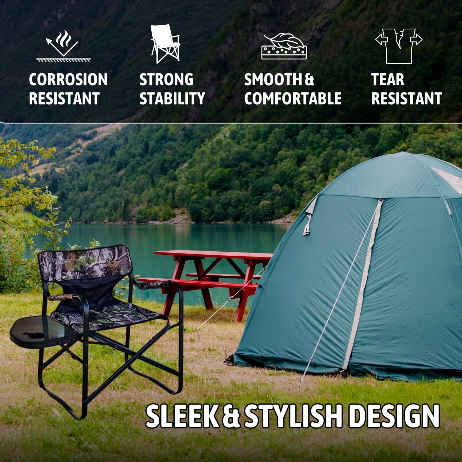 Procamp Director Chair Camouflage - Shop  Camp Chairs at  Trekaline