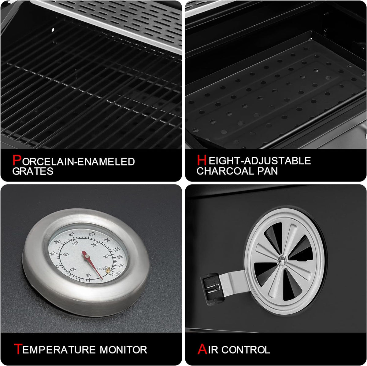 Royal Gourmet 24-Inch Charcoal Grill and Smoker