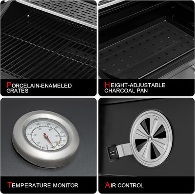 Royal Gourmet 24-Inch Charcoal Grill and Smoker