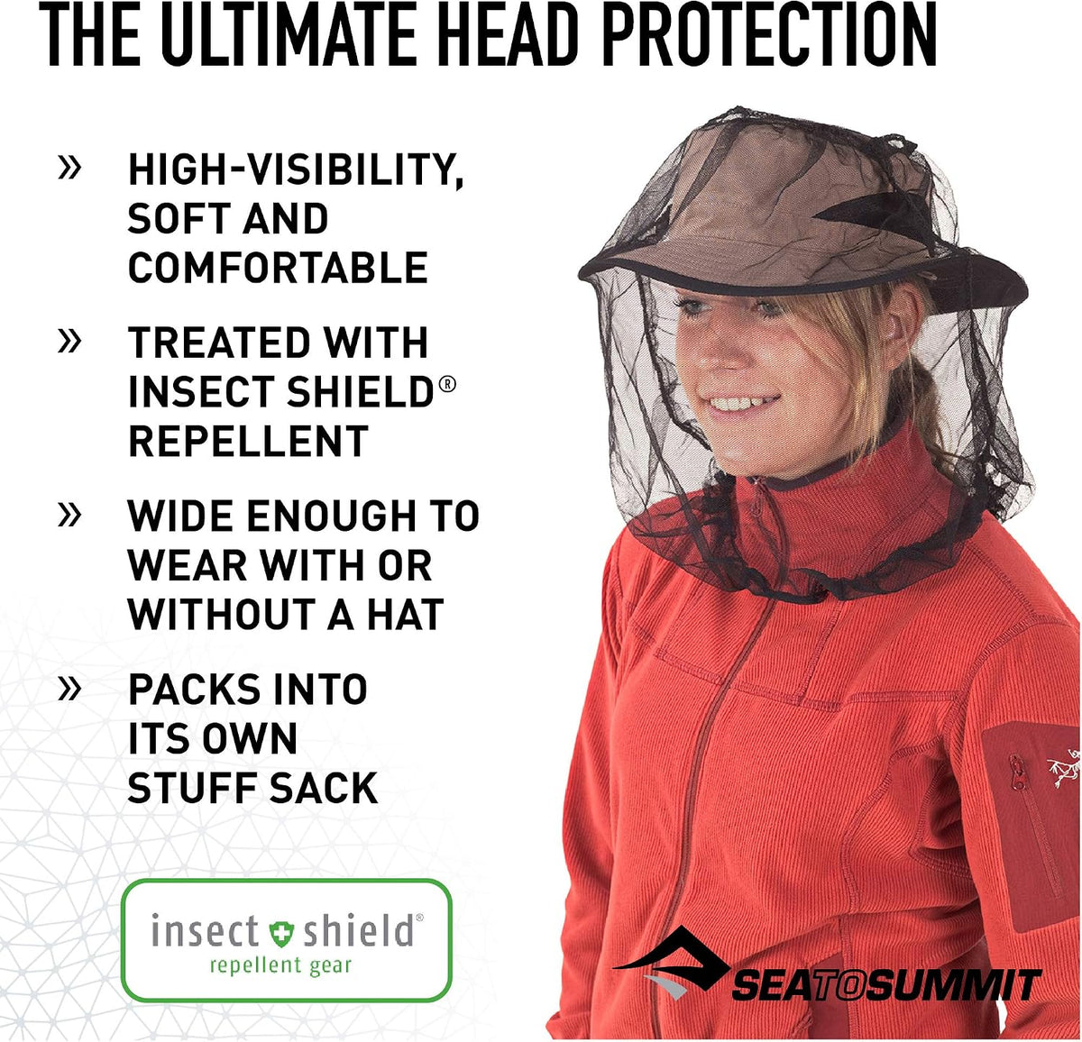 Sea to Summit Permethrin Mosquito Head Net - Shop  Mosquito Net Clothing at  Trekaline