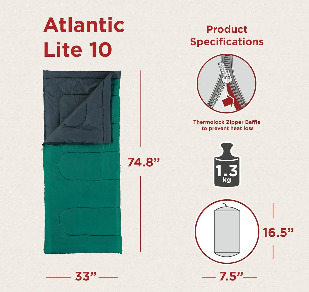 Coleman Atlantic Lite 10 Sleeping Bag - Shop  Camping Sleeping Bags at  Trekaline
