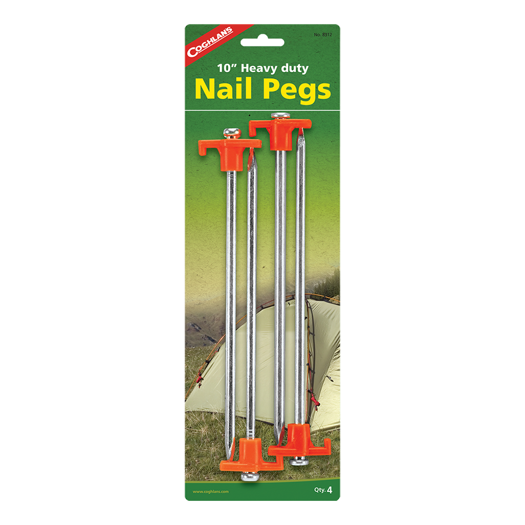 Coghlan's Heavy Duty Nail Pegs 10 Inch - Shop  Tent Stakes at  Trekaline