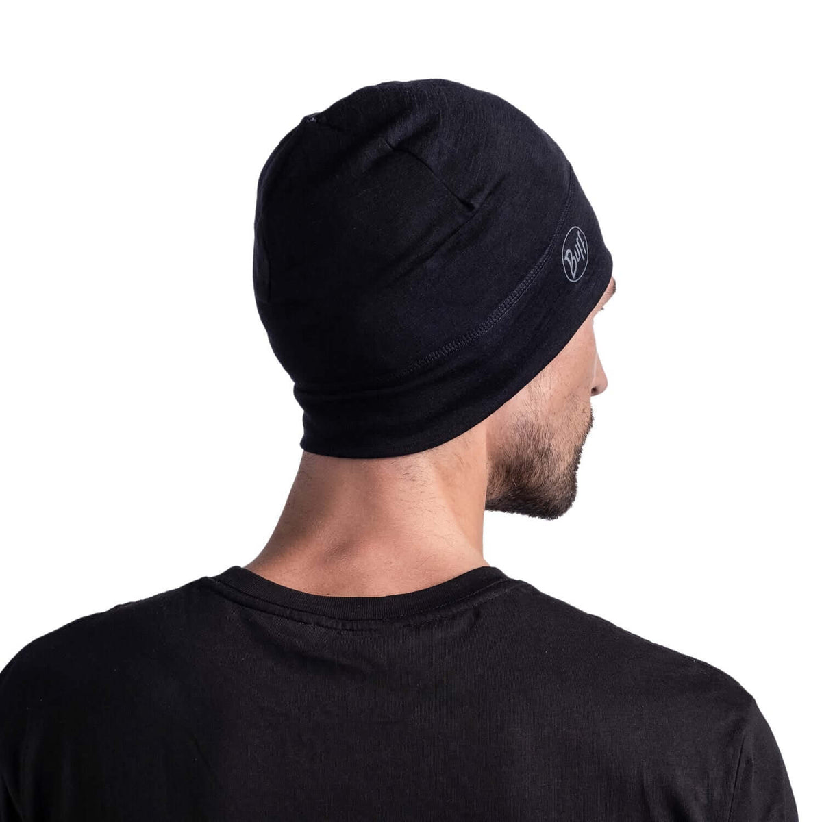 Buff Merino Lightweight Beanie Solid Black Thermal Cap