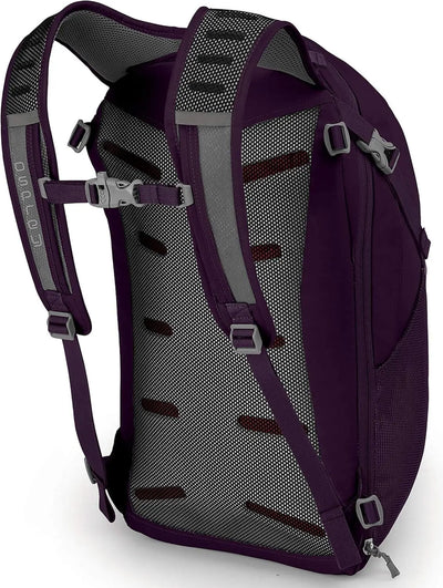 Daylite Travel 6L - Women backpack in deep purple with mesh back for ventilation.