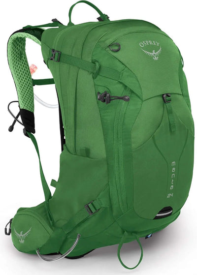 Manta 24 - Men hydration daypack by Osprey in green color, designed for hiking adventures.