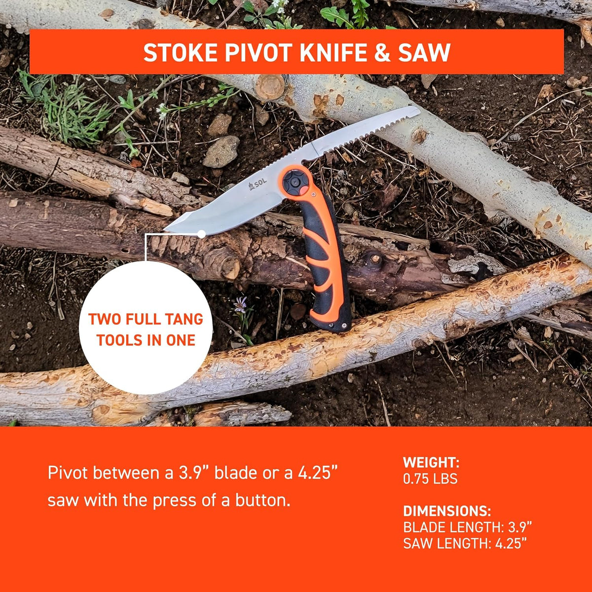 Survive Outdoors Longer Stoke Pivot Knife and Saw