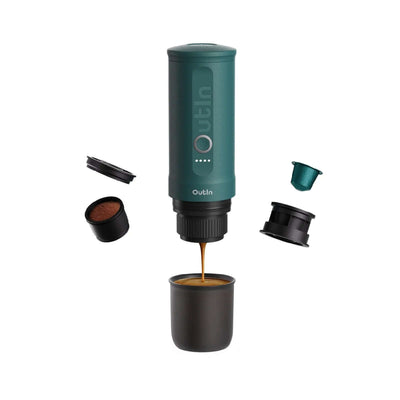 Outin Nano Portable Espresso Machine - Teal parts
